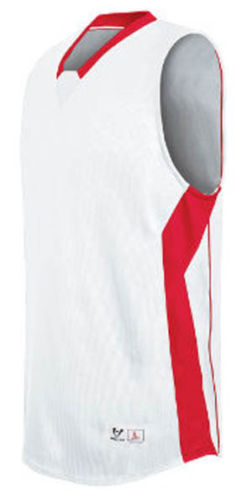 NEW MEN'S High Five Sleeveless Polyester WHITE/RED Jersey Shirt- 3XLarge gallery