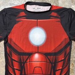 Under Armour Compression Shirt Mens Medium Iron Man Marvel Tony Stark Gym