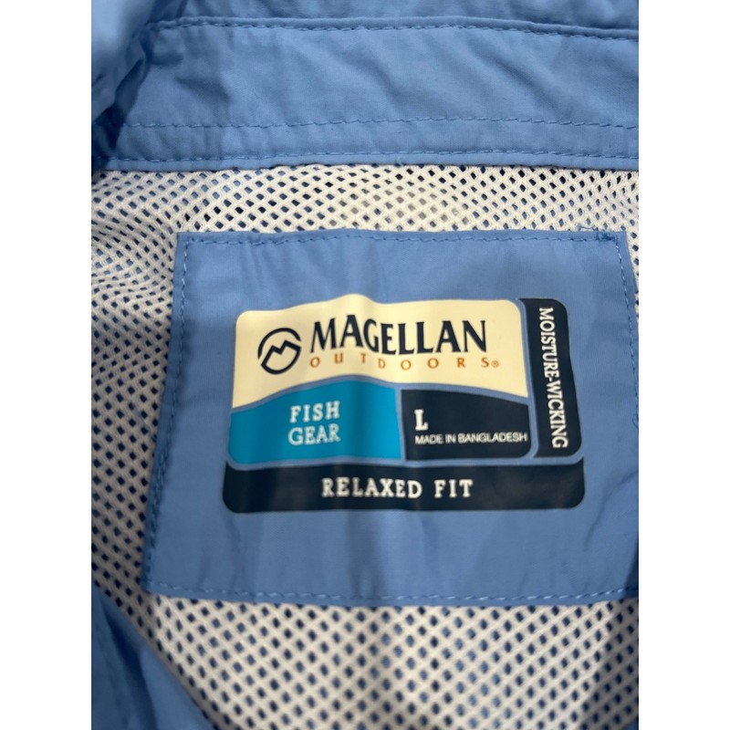 Mens Magellan Outdoors Adventure Gear Blue Fish Gear Shirt moisture wicking gallery