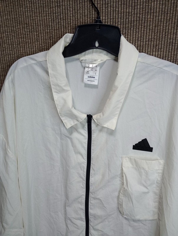 Adidas City Escape Q2 Shirt Mens 2XL White Full Zip Windbreaker Short Sleeve gallery