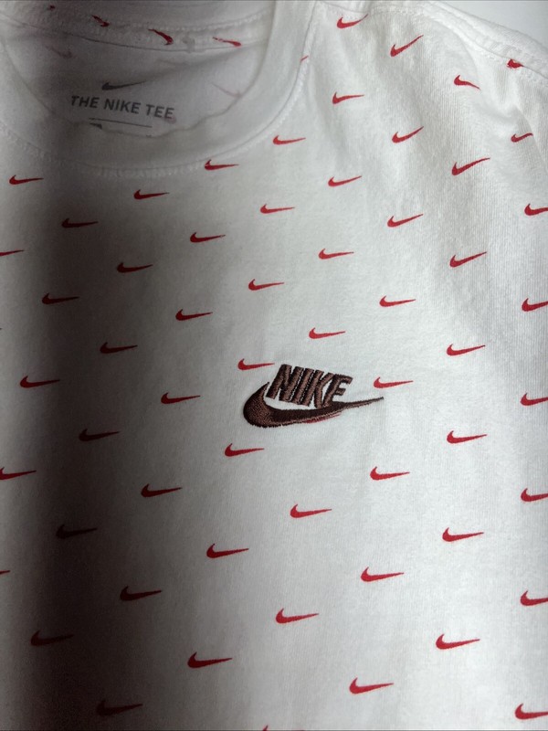 Nike Mens The Nike TEE Mini All Over Printed Swoosh (White), Medium CV5590-100 gallery