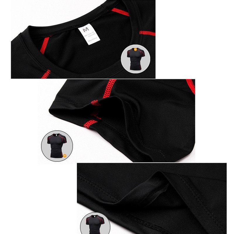 Mens Tight Short Sleeve T-Shirt Fitness Running Elasticated Sports Tops gallery