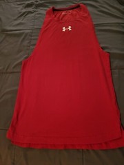 Under Armour Men’s Small UA Baseline Cotton Tank Top Gym Shirt 1361901 Red Used
