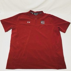 Under Armour Mens XXL USC Gamecocks Quarter Zip Shirt Garnet Golf Short Sleeve