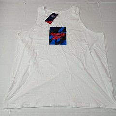 Reebok Tank Top Men’s 2XL XXL White Training GS Vector Tank T-Shirt 100% Cotton