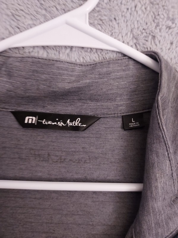 Travis Mathew Pullover Mens Large Gray Quarter Zip Lightweight Mock Golf Stretch gallery