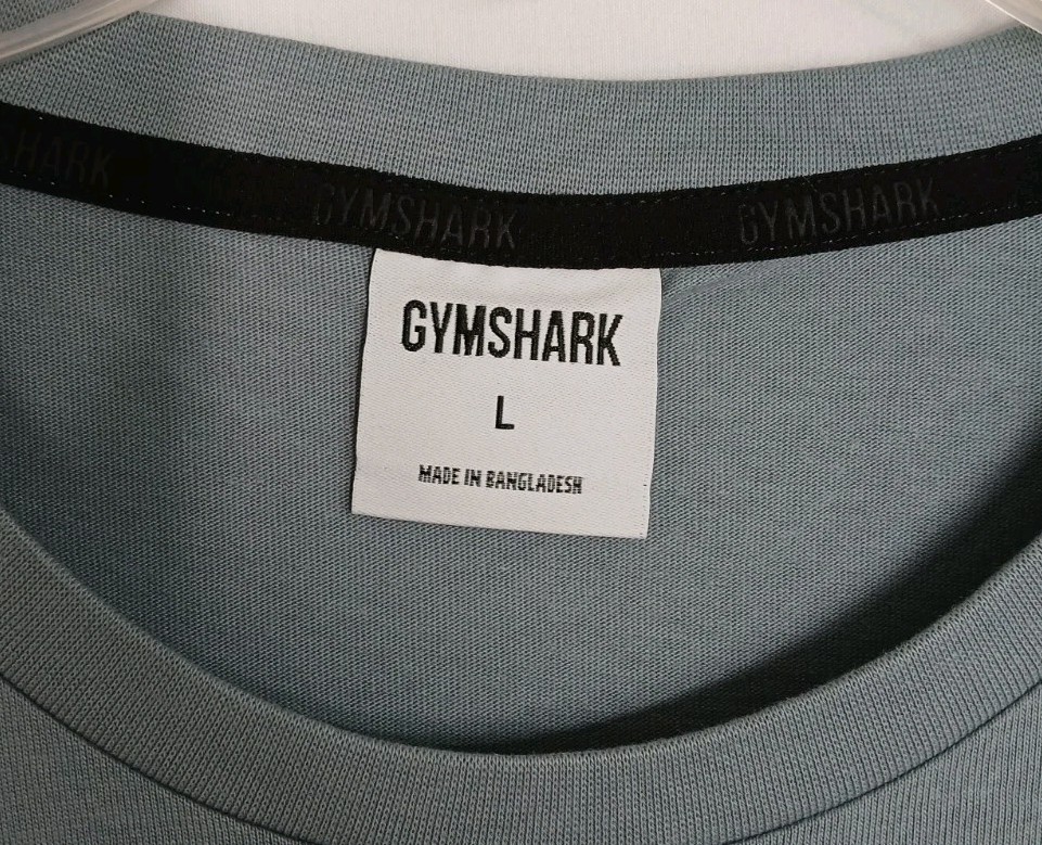 Gymshark Men's Large Regular Fit Crest Light Blue T-Shirt A1A3J gallery