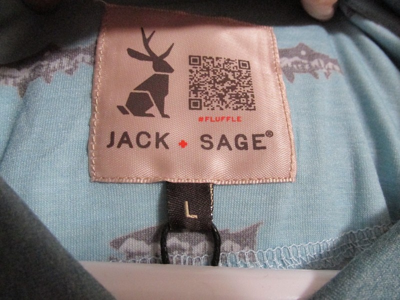 Men's Jack + Sage Wild Catch UV Tech UPF 50 Sun Hoodie Aqua Heather Size Large gallery