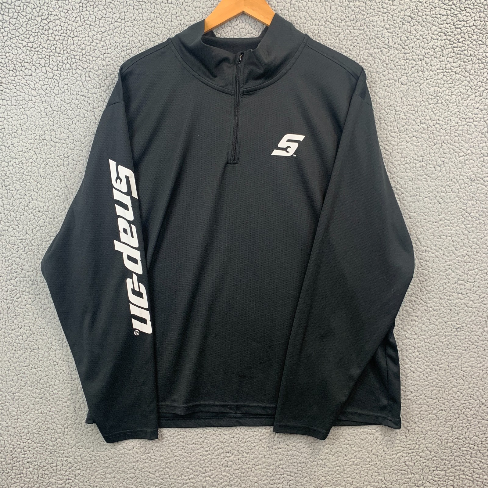Snap On Pullover Mens XL Black 1/4 Zip Knit Casual Gym Workout Work * gallery