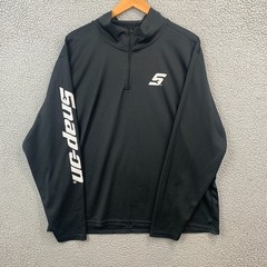 Snap On Pullover Mens XL Black 1/4 Zip Knit Casual Gym Workout Work *
