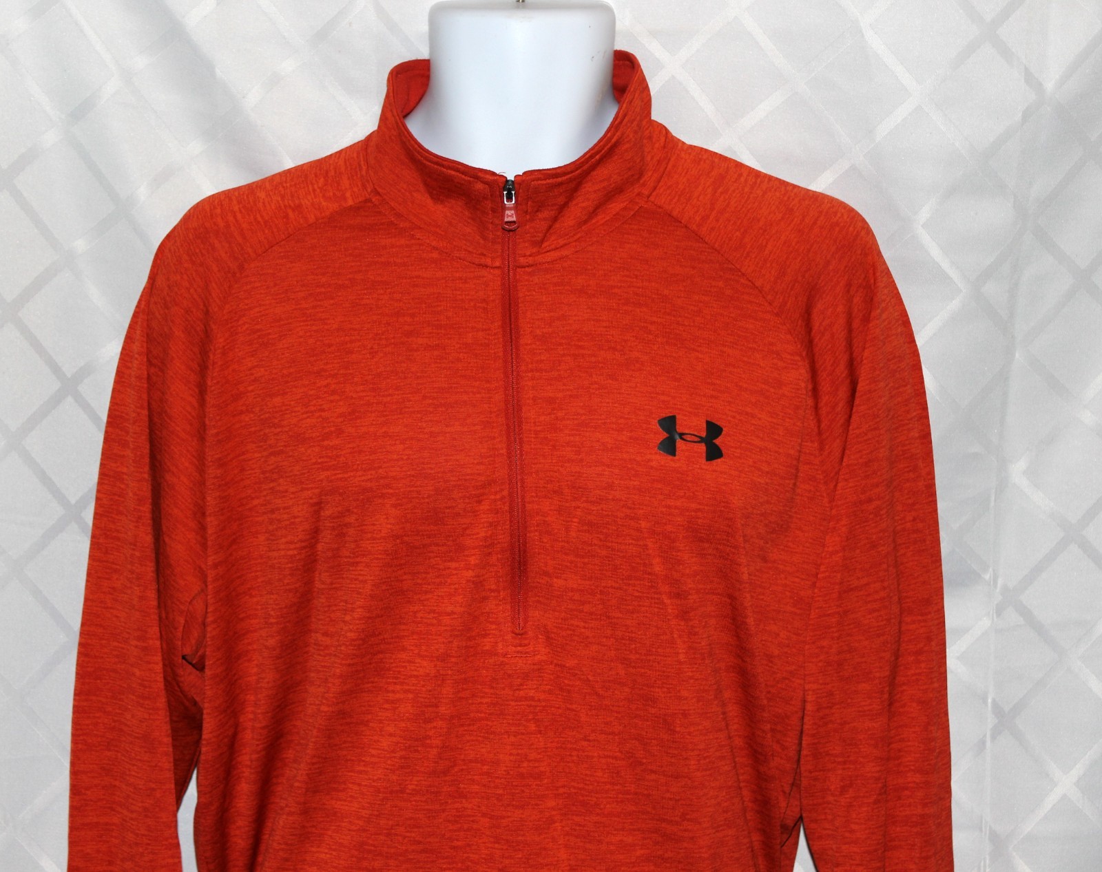 Men's Under armour 1/4 zip pullover Shirt XL 24 x 31 orange gallery