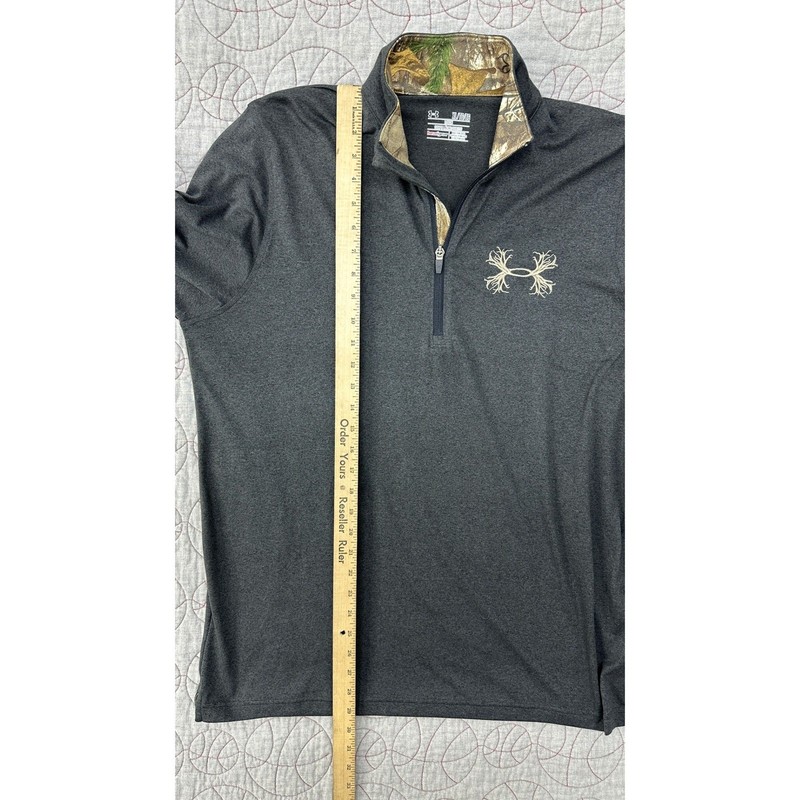 Under Armour Pullover Gray HeatGear Antler Logo Camo Trim / Mens Extra Large gallery