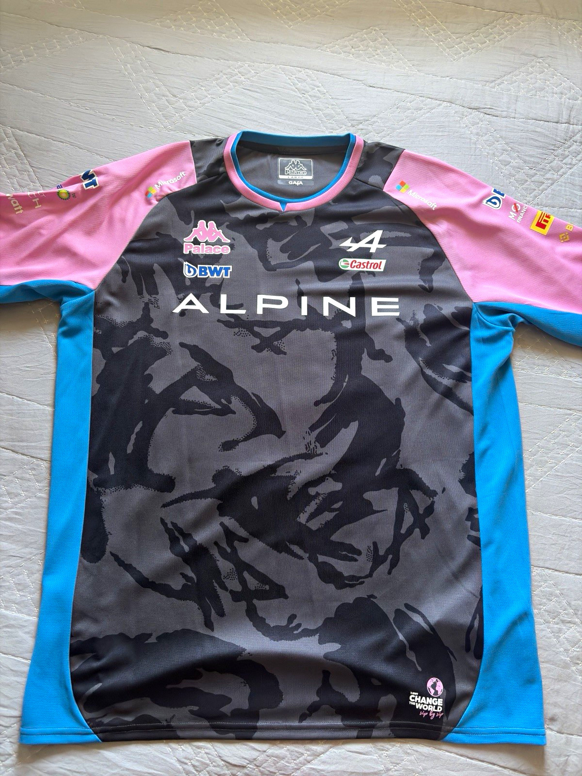 Kappa Alpine F1 Officially Licensed Men’s Shirt Size L Black Pink Blue gallery