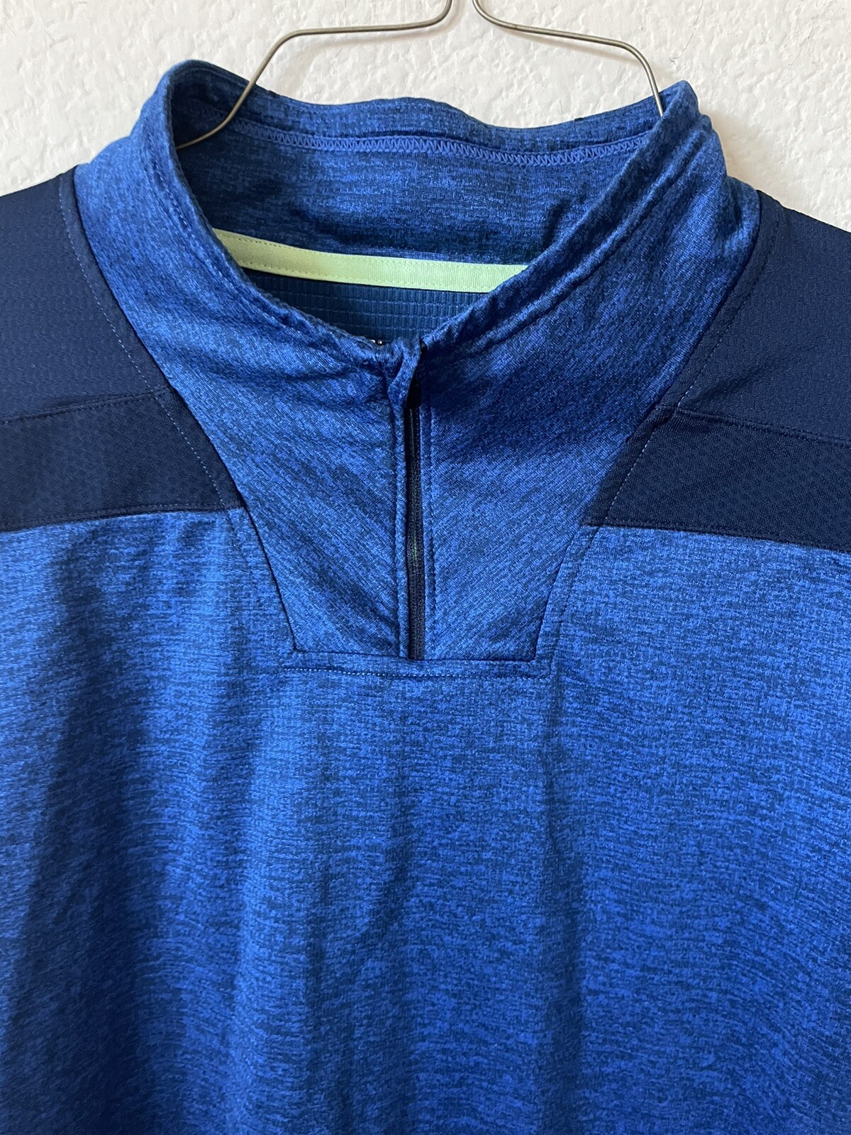 Champion Blue Two Tone Quarter Zip Long Sleeve Men’s Running Pullover Size M gallery