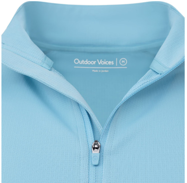 Outdoor Voices Men's Trail Quarter Zip-Milky Blue-Size Medium-NWT gallery