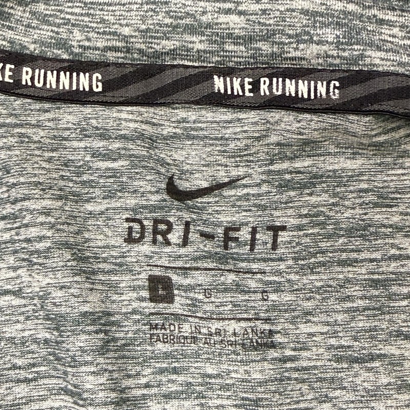 NIKE ELEMENT RUNNING HALF 1/4 ZIP Top SHIRT Men’s Large Heather Vintage GREEN gallery