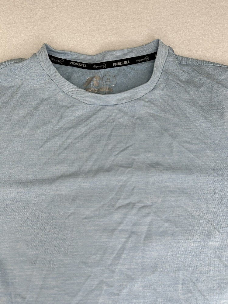 Russell Men's Training Fit Active Light Blue T-Shirt Dri Power 360 M (38-40)