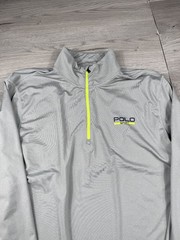 Polo Sport Ralph Lauren Jersey Men XL Gray Long Sleeve ThermoVent 1/4 Zip Henley