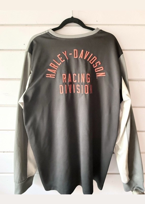 Harley-Davidson Racing Division Men's Long Sleeve Pullover Logo T-Shirt Gray Wh… gallery