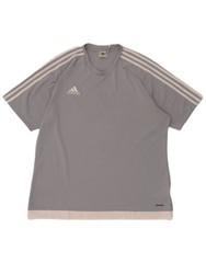 ADIDAS Mens Climalite T-Shirt Top XL Grey Colourblock Polyester DT09