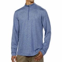 Greg Norman Tech Active Quarter Zip Pullover Blue Mens XL Shark Logo Long Sleeve