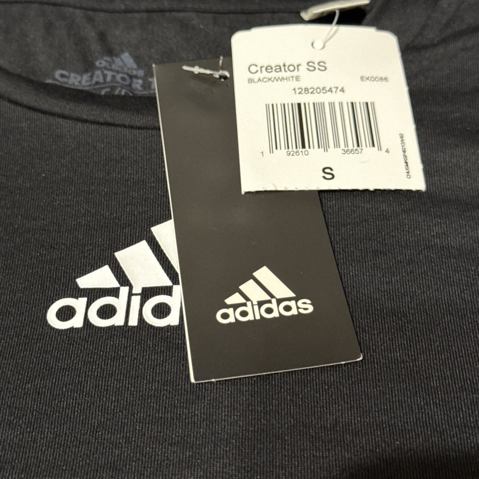 Adidas Creator SS Black with White Letters Men's Size S Short Sleeve T-Shirt New gallery