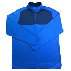 Adidas Mens 1/4 Zip Pullover Large Blue Climawarm Long Sleeve Athletic Golf Top