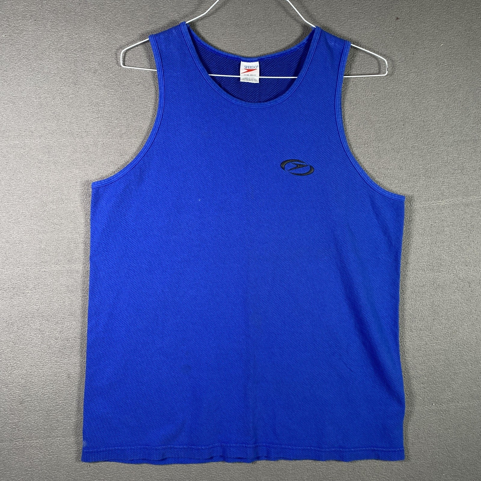 Speedo Shirt Mens Extra Large Blue Mesh Tank Top Athletic Singlet Made in USA gallery