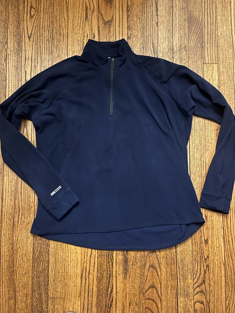 Brooks Running Navy Blue Micro Tech Fleece 1/4 Zip Athletic Pullover VGUC