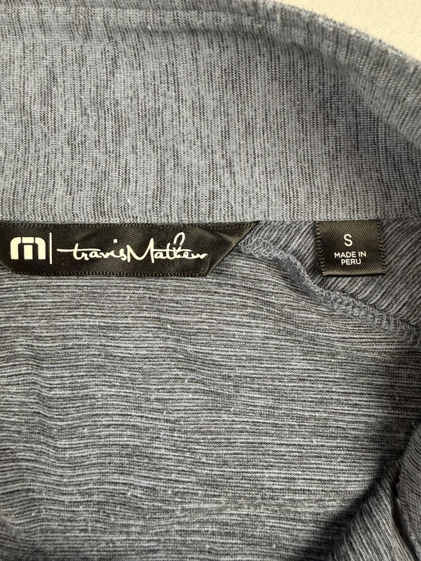 TravisMathew Pullover Mens Small Blue Quarter Zip Stripe Golf Performance Top gallery