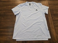 Adidas Golf Tech T-Shirt Mens Medium Blue Crew Neck Training Running