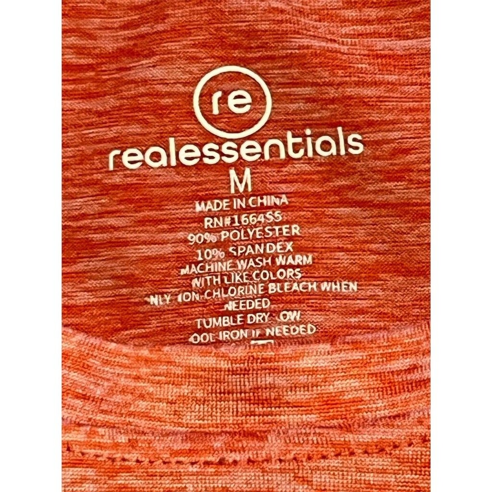 Real Essentials Men's Performance T-Shirt Orange Heather Quick Dry Size M gallery