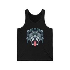 Mayan Jaguar Symbol Tank Top | Ancient Mesoamerican Art Graphic Shirt Jaguar
