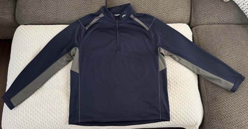 KJUS Diamond Fleece Half Zip Midlayer Pullover Navy Grey Size 56 2XL MG25-D01 gallery