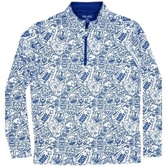 Pins & Aces Bud Light 1/4 Zip Pullover Blue White Men’s Sz XXL Light Use 🔥
