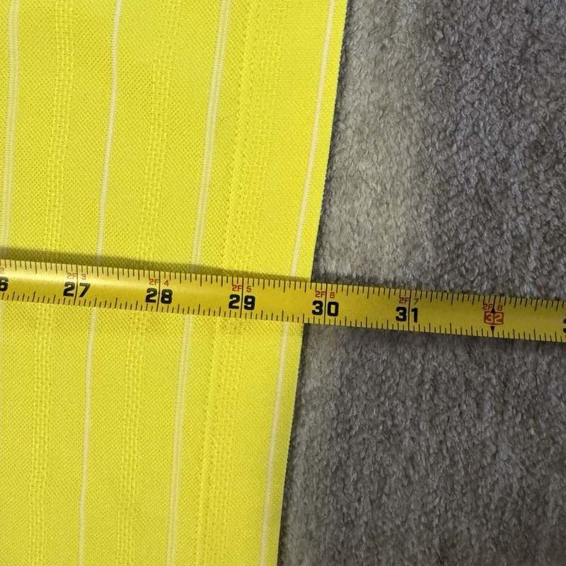 NIKE GOLF DRI FIT TOUR PERFORMANCE Yellow Striped Polyester Polo Swoosh Men L gallery