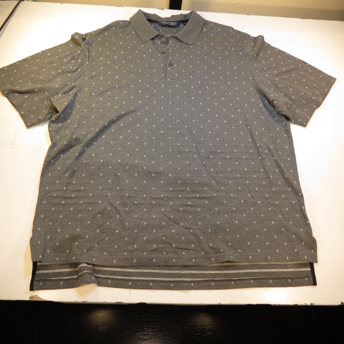 POLO GOLF RALPH LAUREN POLKA DOT PATTERN POLO SHIRT Mens XXL Gray gallery