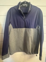 Greyson Golf Mens Camanche Hybrid Half-zip Pullover Navy Gray Activewear