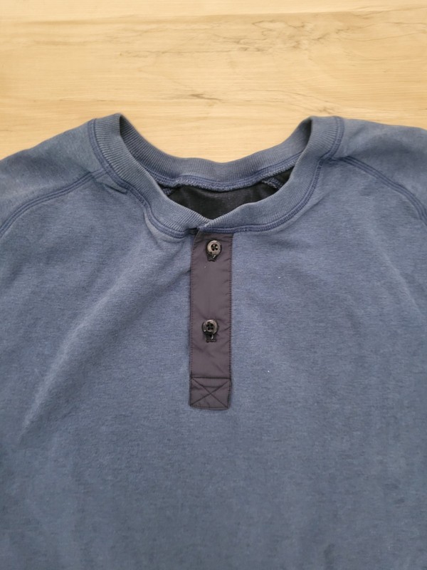 Lululemon All Town Henley Shirt Mens Blue Long Sleeve Technical Fleece Top gallery