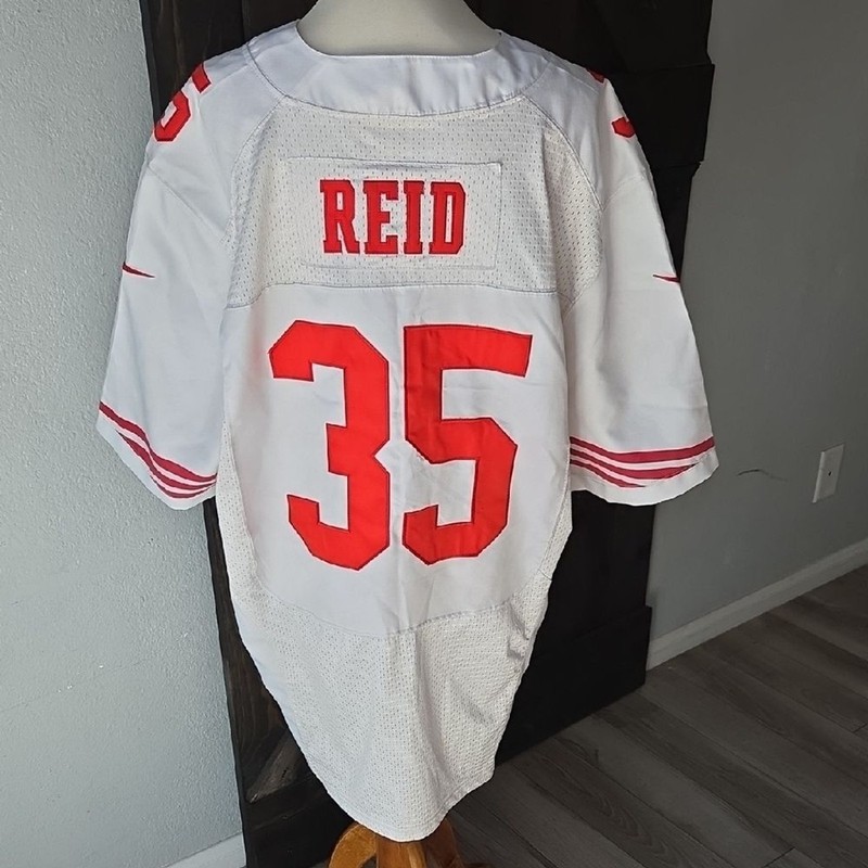 2X NFL White and Red Jersey with Logo Patch 49ers 35 REID gallery