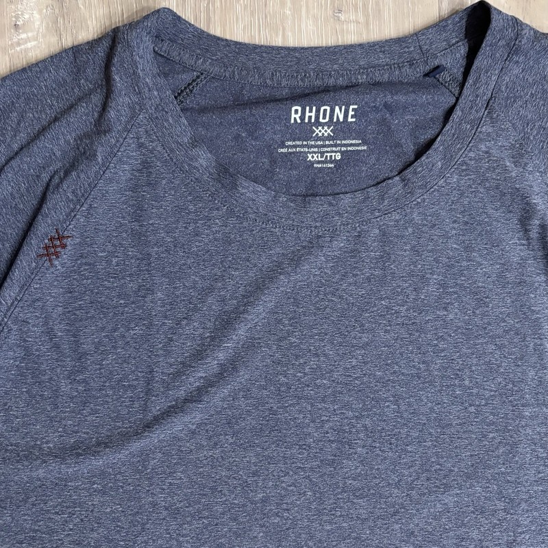 Rhone Reign Long Sleeve Soft Performance T-Shirt Blue Sweat-Wicking Size XXL 2XL gallery