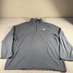 North Face Pullover Mens 2XL Gray Polartec Classic Fleece Half Zip Outdoors Warm