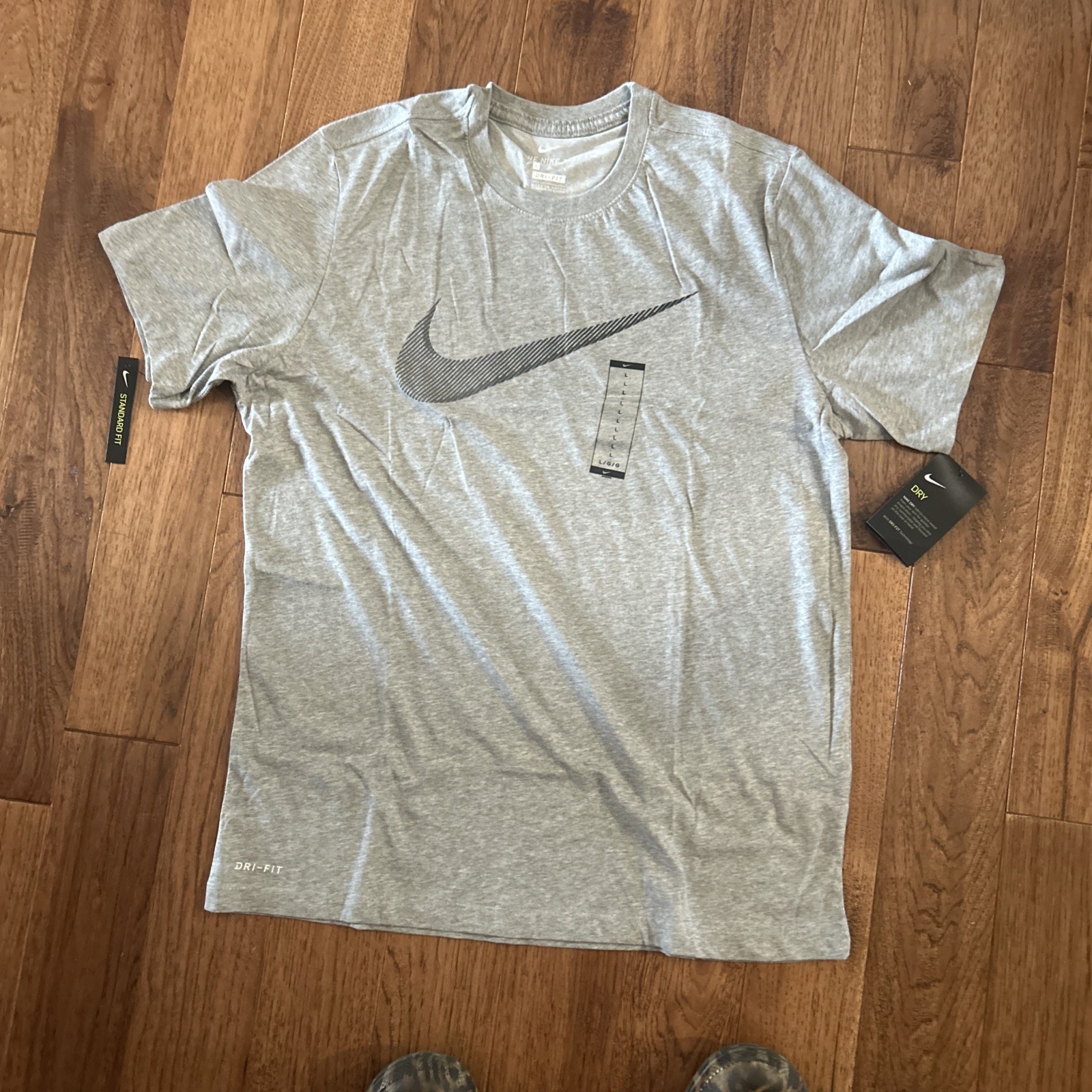 Nike Men’s Grey Heather Dri-FIT Swoosh Training T-Shirt (CZ9724-063) S-TALL gallery