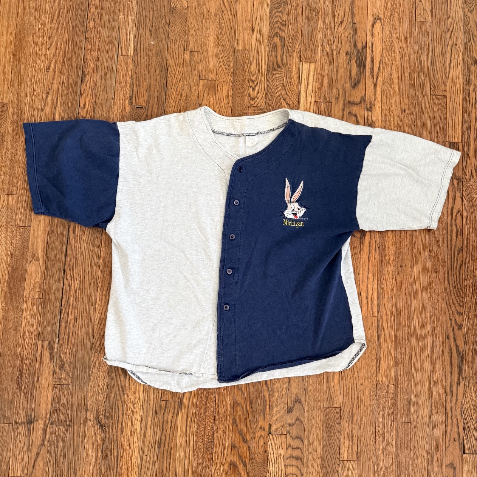 Rare Vintage COLLEGE WARE Bugs Bunny Michigan Jersey 90s Looney Tunes SZ OSFA gallery