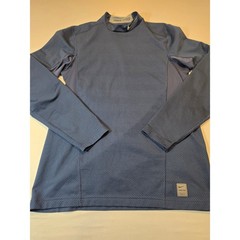 Nike Pro Dri-FIT Mens Large Blue Chevron Mock Neck Long Sleeve Compression Shirt