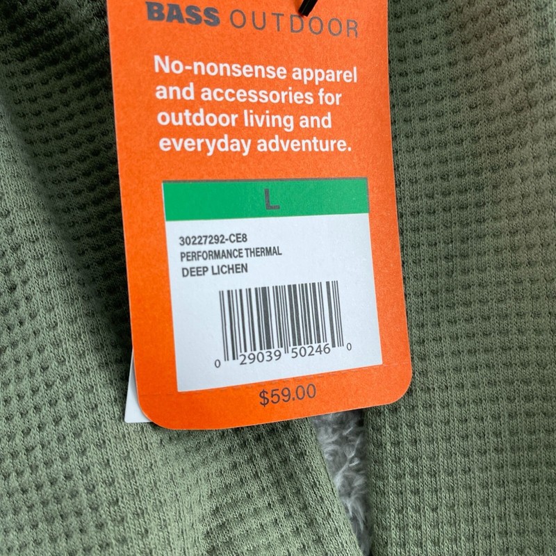 Bass Outdoor Mens Performance Thermal Shirt L Deep Lichen NWT 0089 gallery