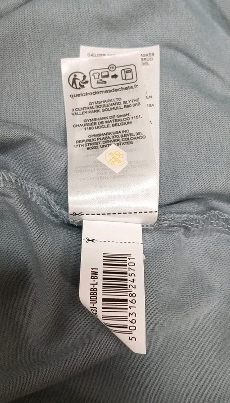 Gymshark Men's Large Regular Fit Crest Light Blue T-Shirt A1A3J gallery