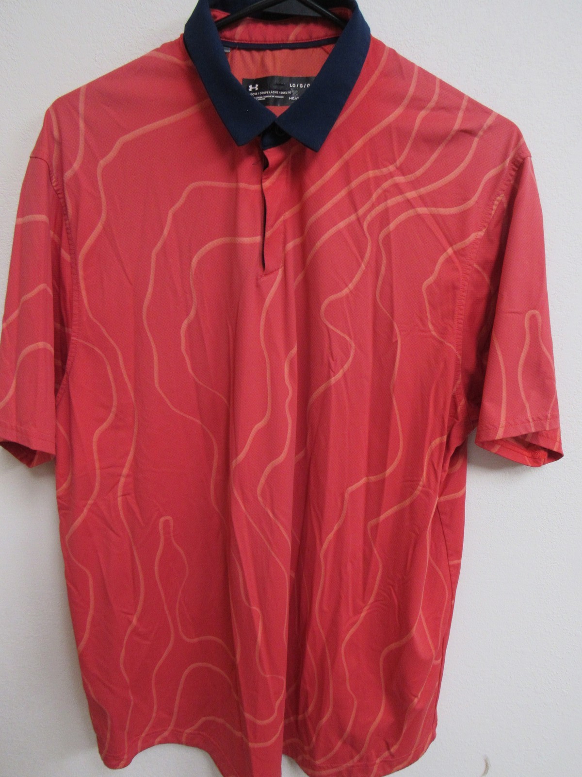 Under Armour Men's LG/G Loose HeatGear Polo Shirt Red Coral Blue Activewear Top gallery