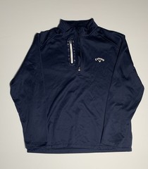 Callaway Golf Pullover Mens Large Navy 1/4 Zip Long Sleeve Athletic Top Pockets