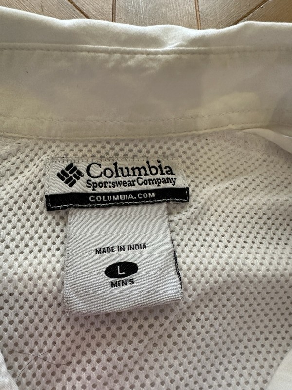 Columbia PFG Men’s Large White Performance Fishing Gear Button Shirt Cotton gallery